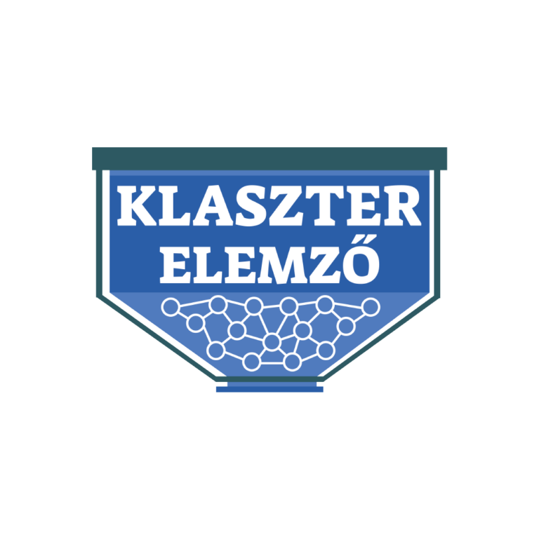 Klaszterelemző program logója: szabályosan elrendezett, színes pontokból álló ábra, mely a kulcsszó-klaszterek tisztán átlátható csoportosítását mutatja.